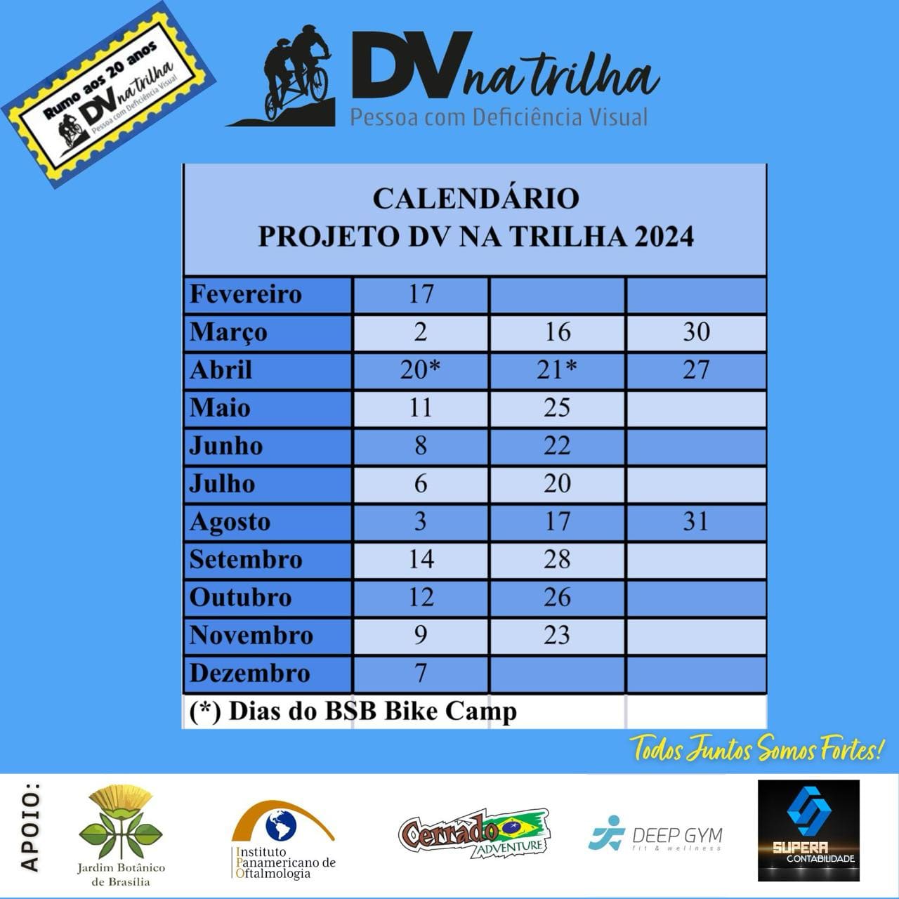 Calendário Projeto DV na Trilha  2024